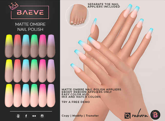 Baeve // Matte Ombre Nail Polish - Dark Base Color