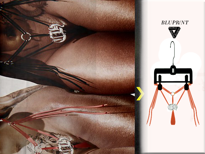 Blupr/nt - "CHROME" Laced Thong - Orenji - 