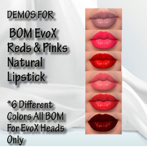 BOM EvoX Reds & Pinks Natural Demo Lipstick  
