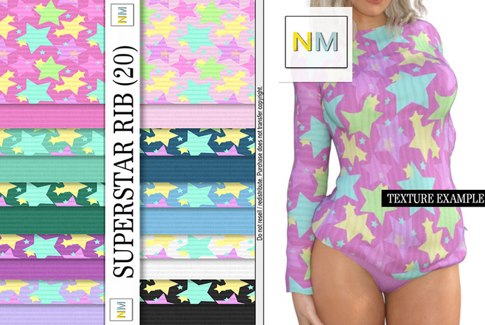 Superstar Rib Matching Fabrics 20 Seamless Textures NM