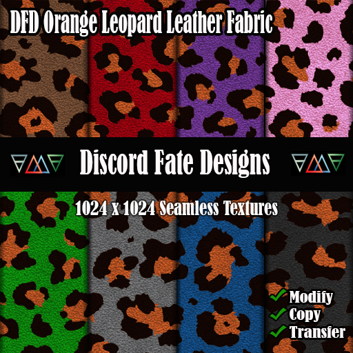 DFD Orange Leopard Leather Fabrics