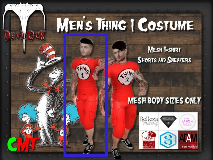 DEVILOCK - Men's Thing 1 Costume (ADD TO UNPACK)