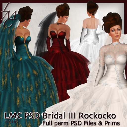 LMC Designer PSD Files & Prims  - Bridal III Rockocko - BOM