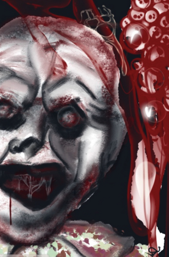 Hiding Within, Dark Art, Scary Humanoid, gory