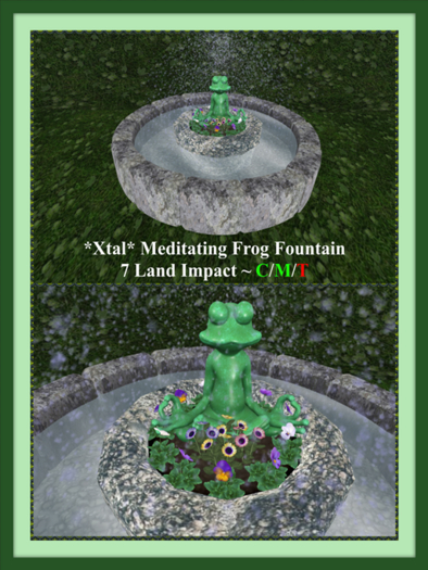 *Xtal* Meditating Frog Fountain