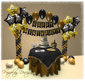 Amelia Black/Gold Birthday Party Kit 