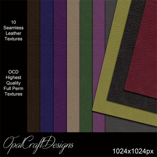 Second Life Marketplace - OCD 10 SEAMLESS LEATHER TEXTURES