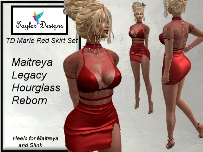 TD Marie  Skirt Set Red