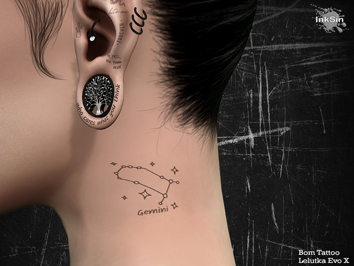 InkSin Gemini Constellation BOM Tattoo