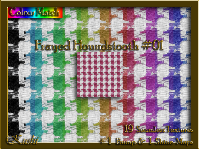 Frayed Houndstooth #01 Seamless Texture Set