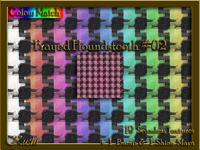 Frayed Houndstooth #02 Seamless Texture Set