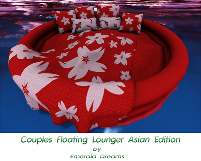 .:Emerald Dreams:. (Red) Couples Floating Lounger Asian Edition