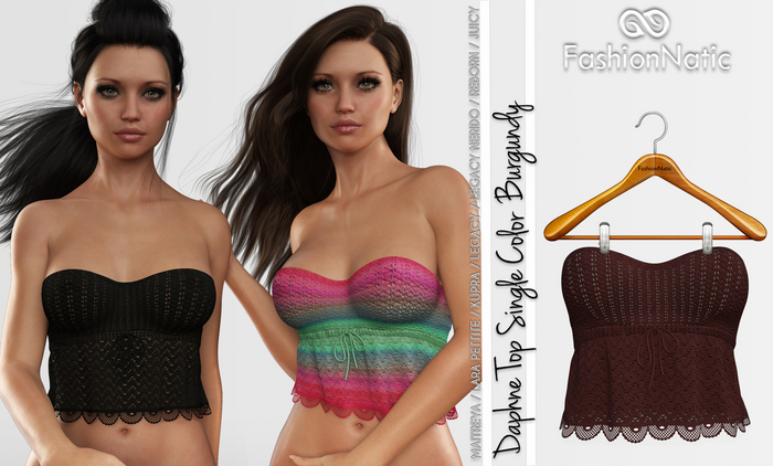 Daphne Top Burgundy - Maitreya Lara, Lara Petite, Kupra Original, Legacy, Reborn, Juicy - FashionNatic