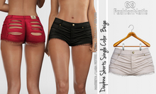 Daphne Torn Shorts Beige - Maitreya Lara, Lara Petite, Kupra, Legacy, Reborn, Juicy - FashionNatic