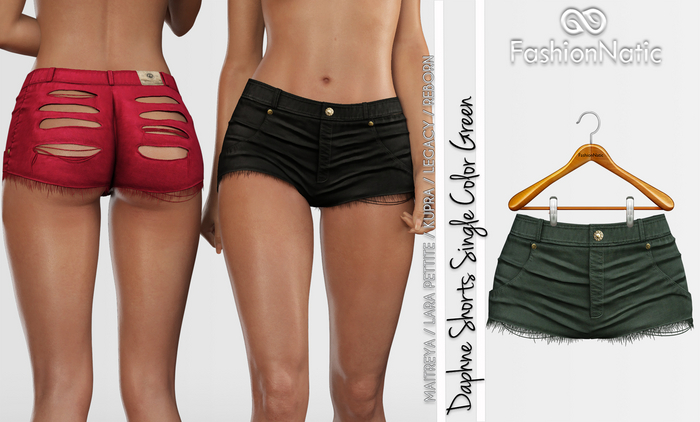 Daphne Torn Shorts Green - Maitreya Lara, Lara Petite, Kupra, Legacy, Reborn, Juicy - FashionNatic