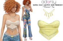 adorsy - Vanessa Crochet Top Yellow - Maitreya/Legacy/Lara Petite/Kupra/Reborn-Juicy