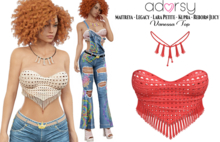 adorsy - Vanessa Crochet Top Red - Maitreya/Legacy/Lara Petite/Kupra/Reborn-Juicy