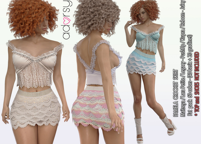 adorsy - Pamela Skirt Fatpack - Maitreya/Legacy-Nerido/Lara Petite/Kupra/Reborn-Juicy