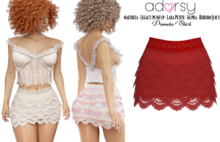 adorsy - Pamela Skirt Deep Red - Maitreya/Legacy-Nerido/Lara Petite/Kupra/Reborn-Juicy