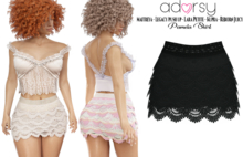 adorsy - Pamela Skirt Dark Black - Maitreya/Legacy-Nerido/Lara Petite/Kupra/Reborn-Juicy