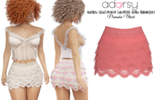 adorsy - Pamela Skirt Coral - Maitreya/Legacy-Nerido/Lara Petite/Kupra/Reborn-Juicy
