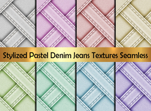 Stylized Pastel Denim Jeans Textures Seamless