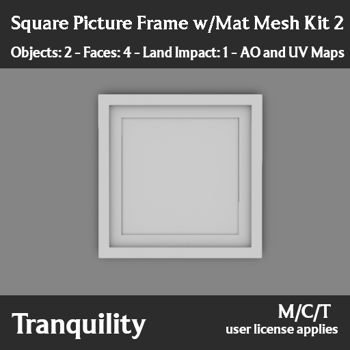 Tranquility - Square Picture Frame 2 with Mat Mesh Kit V2