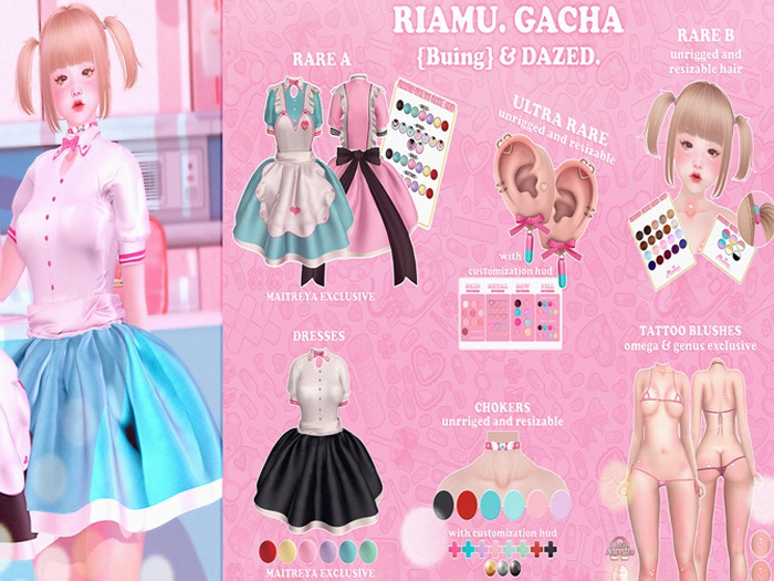 {Buing} & DAZED. Riamu Gacha. Dress Purple {box}