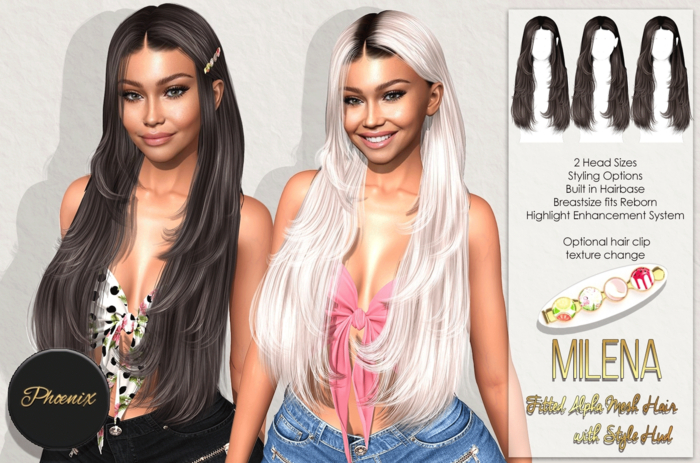 :::Phoenix::: Milena Hair Dark Styles (add me)