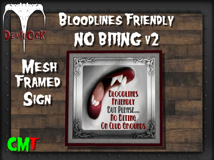 DEVILOCK - NO BITING V1 Mesh Sign (ADD TO UNPACK)
