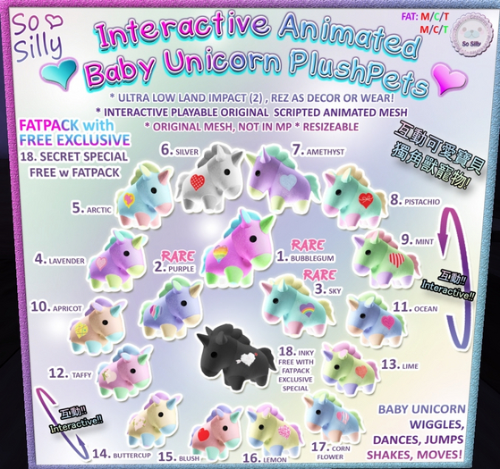 01 So Silly Animated Unicorn - BUBBLEGUM RARE