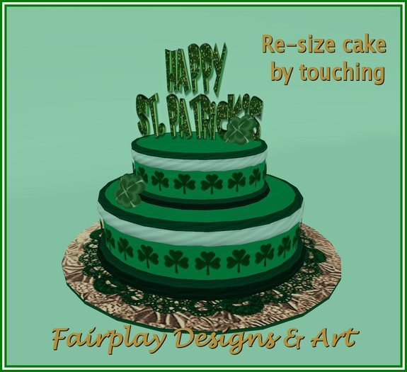 ~*FDA*~ 2 Tier St.Patrick's Day Cake*TOUCH FOR CAKE*