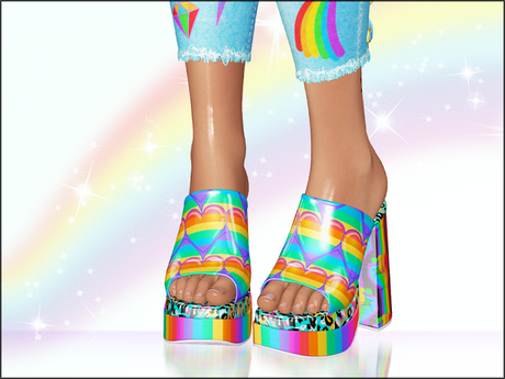 Second Life Marketplace - Mon Cheri - Demi Platform Mules - Print 4