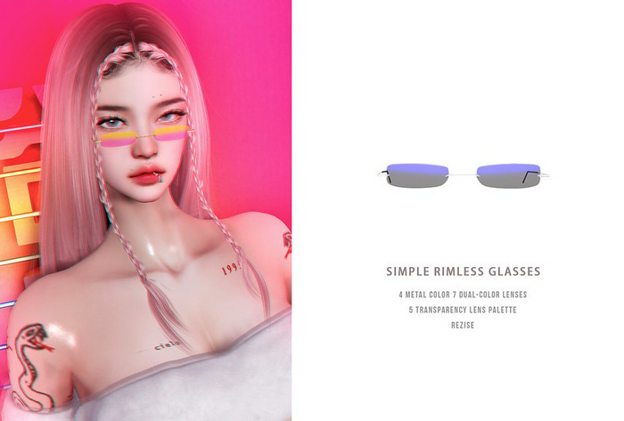 = DAE = Simple rimless glasses pack