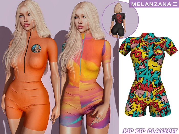 Melanzana - Rip zip playsuit (Comic)
