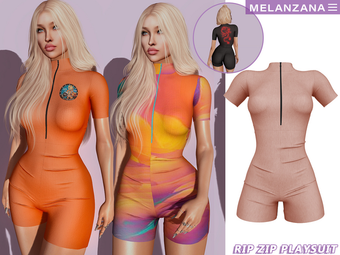Melanzana - Rip zip playsuit (Peach)
