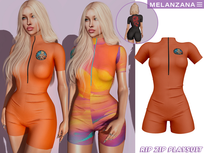 Melanzana - Rip zip playsuit (Print #2)