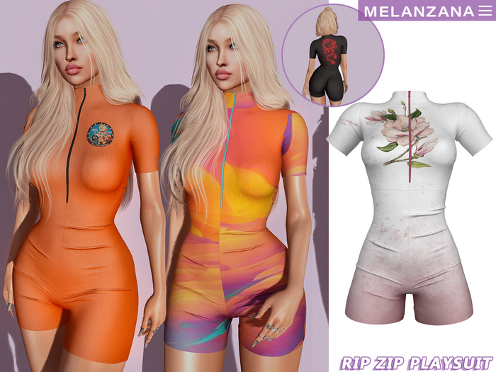 Melanzana - Rip zip playsuit (Print #7)