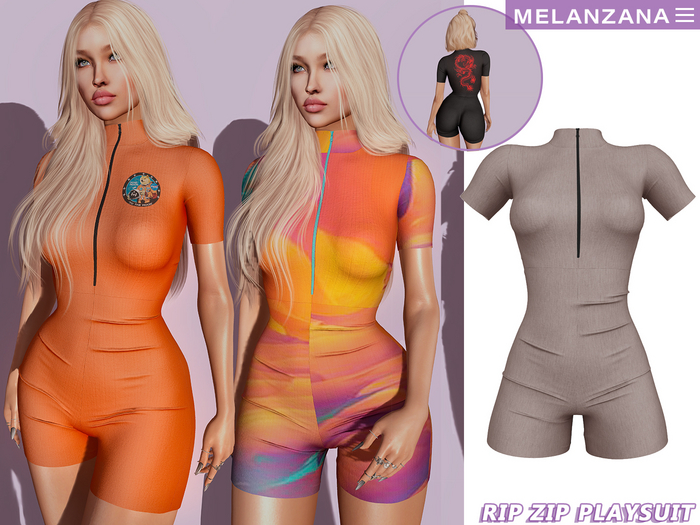 Melanzana - Rip zip playsuit (Rosewood)
