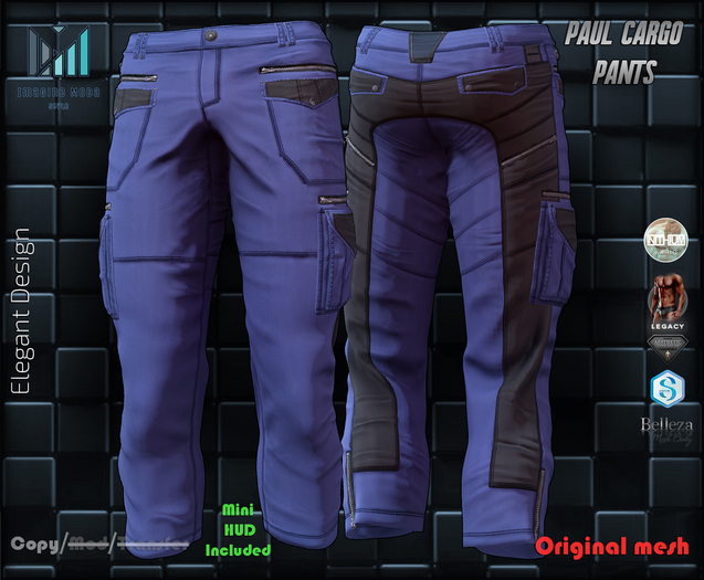 Paul Cargo Pants -Blue- Aesthetic, Gianni, Jake, Legacy M, Kario -Imagine-