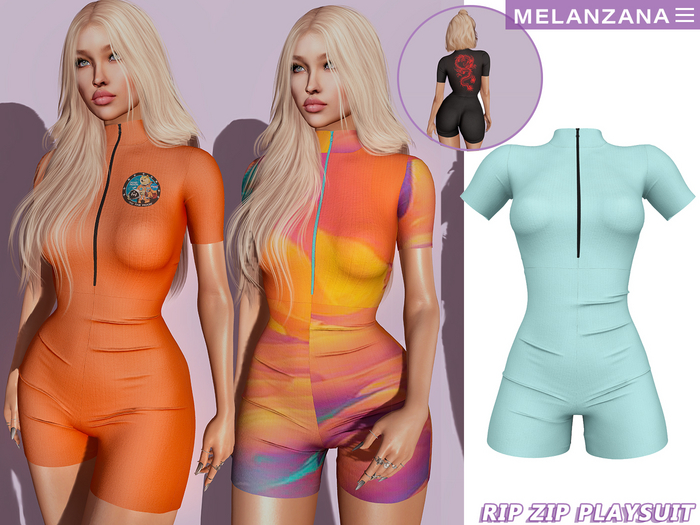 Melanzana - Rip zip playsuit (Washed green)