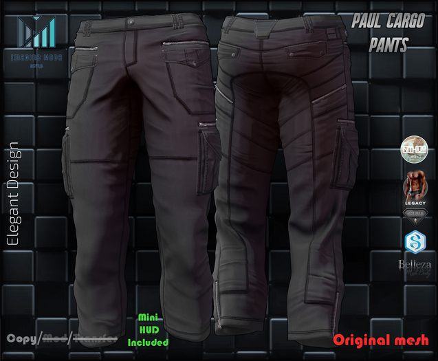 Paul Cargo Pants -Black- Aesthetic, Gianni, Jake, Legacy M, Kario -Imagine-