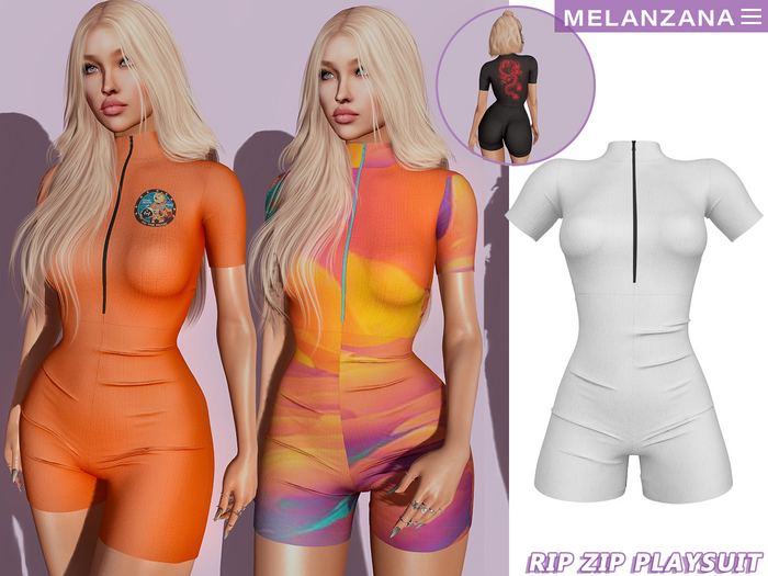 Melanzana - Rip zip playsuit (White)