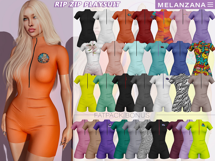 Melanzana - Rip zip playsuit - Fatpack