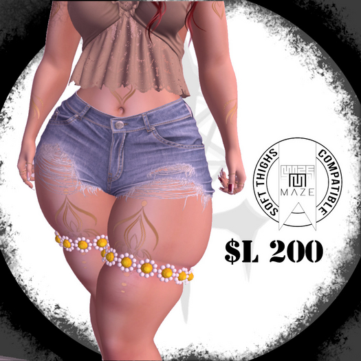 {Gothica}Daisy Garters with Blush (For Maze Soft Thighs)