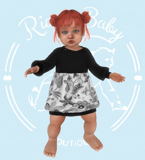 (RBB) Black Flower Dress