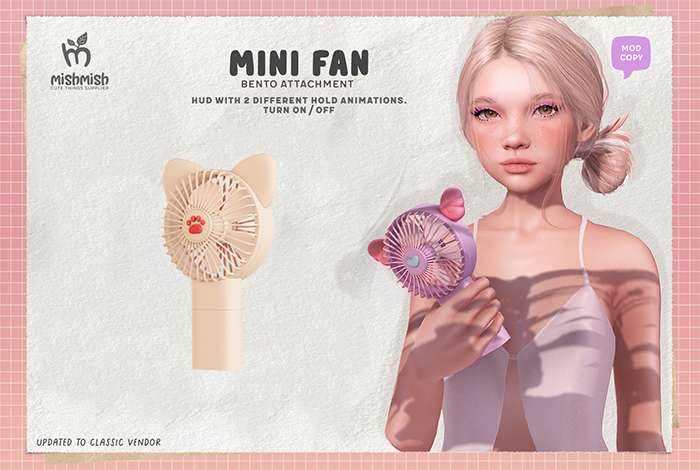MishMish - Mini Fan - Kitty - White [Boxed]