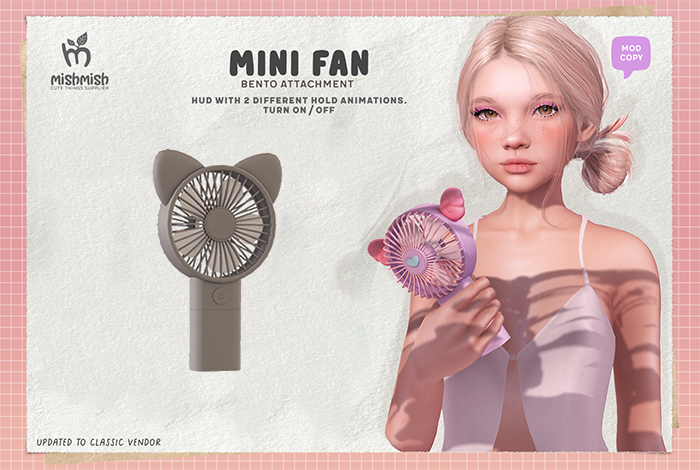 MishMish - Mini Fan - Kitty - Grey [Boxed]