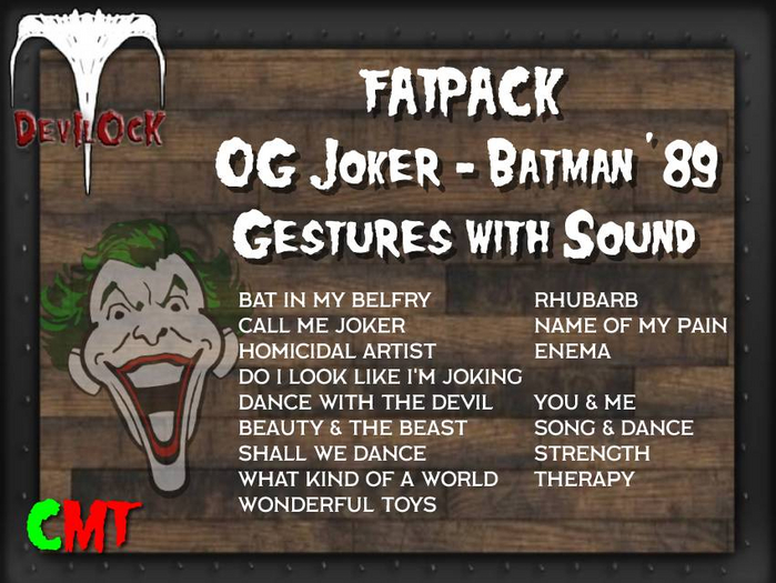 DEVILOCK - FATPACK OG Joker Gestures with Wound(ADD TO UNPACK)