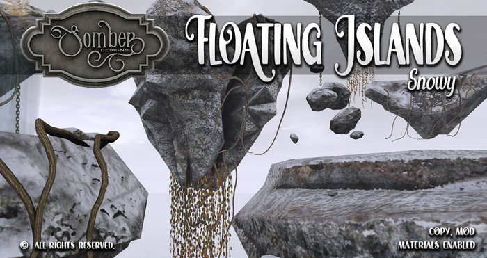 Mesh Floating Islands,Gray Snowy Floating Islands